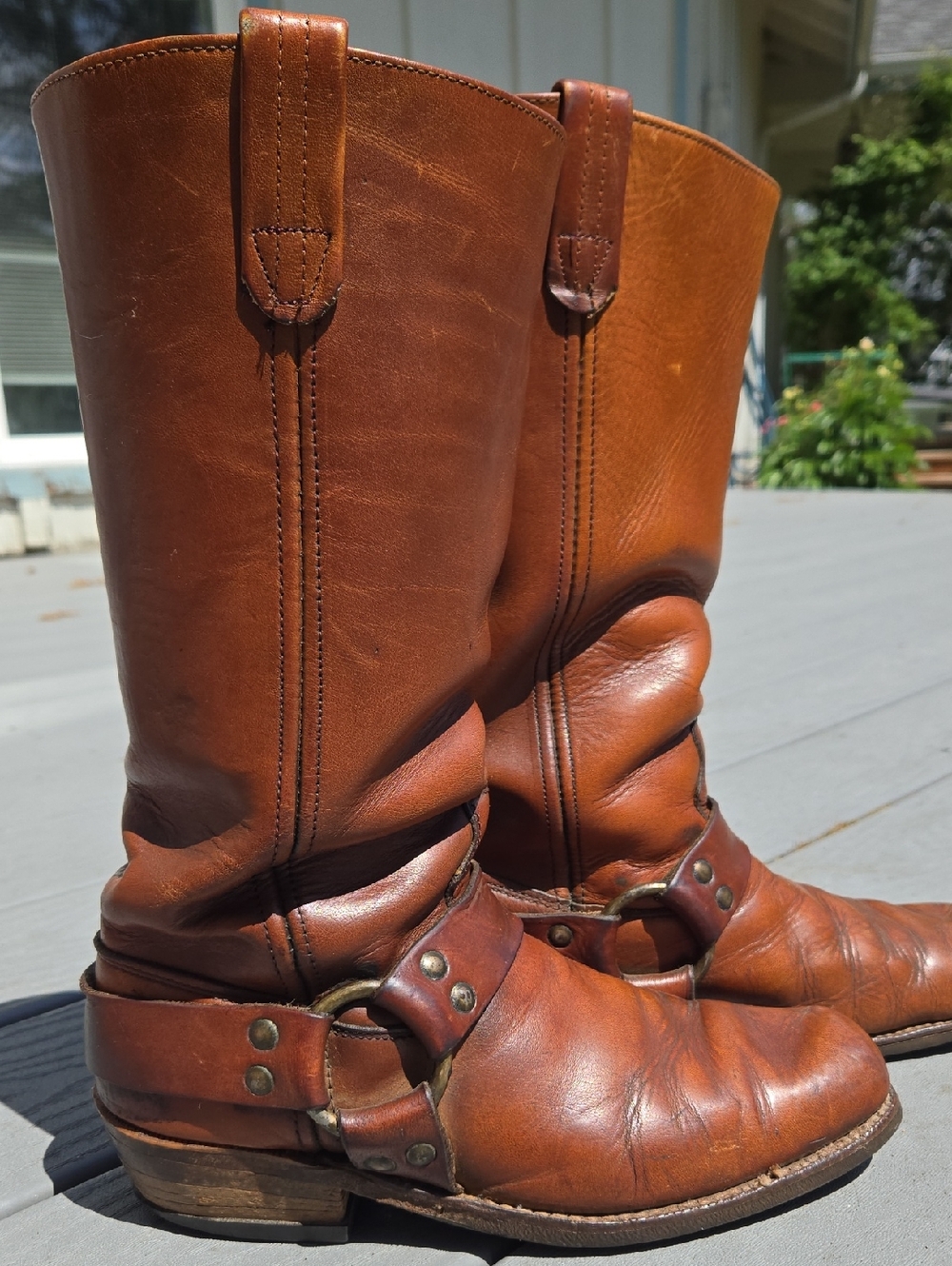 VINTAGE Frye 12R Harness Boots Made in USA Smooth Heel UNISEX  (PSHBOX)